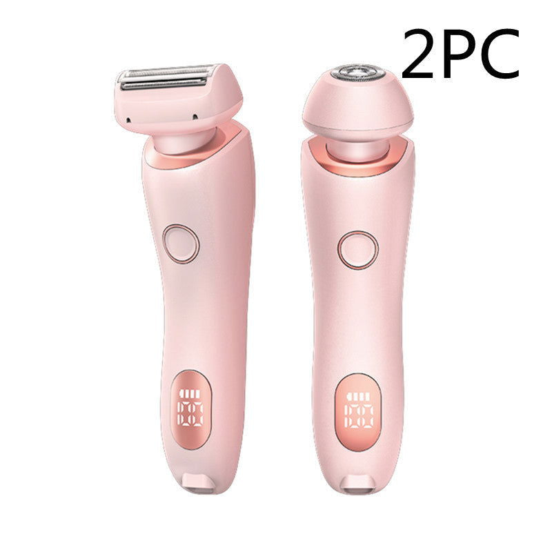 2 In 1 Hair Removal Epilator USB Rechargeable Trimmer Women Body Razor Face Leg Armpit Bikini Hand Pubic Shaver Hair Remover - https://sammyskfootball.com