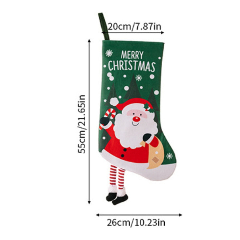 Christmas Stocking Large Stockings Santa Snowman Candy Gift Socks Tree Ornament Decorations - https://sammyskfootball.com