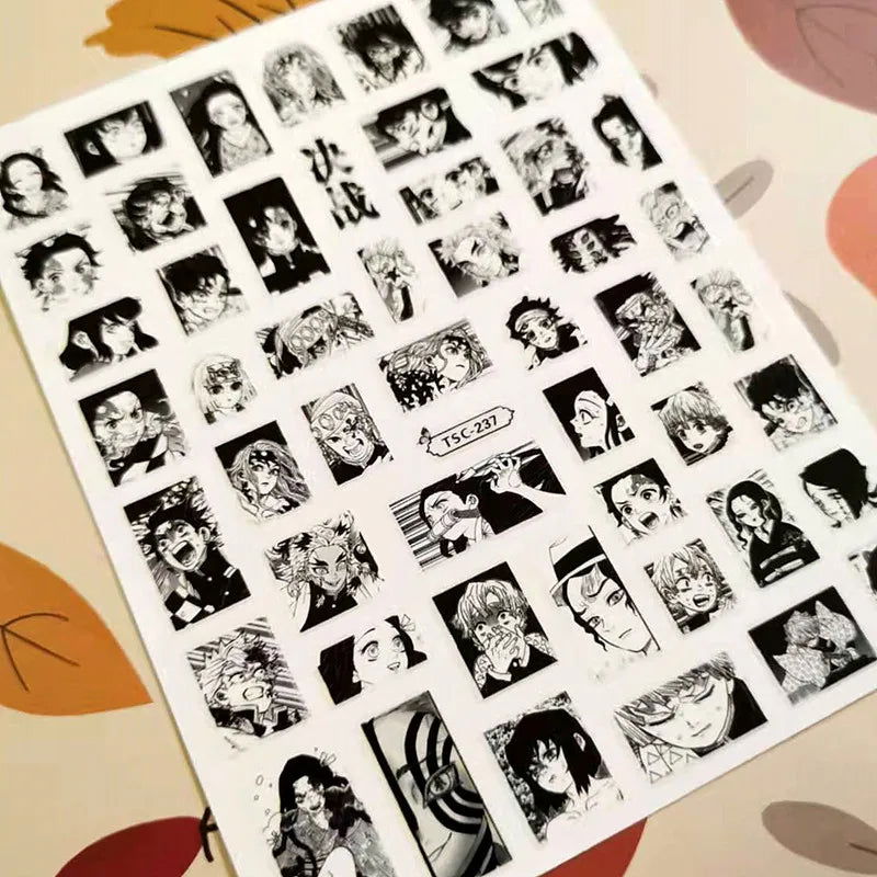 Demon Slayer Nail Art Stickers: 3D Self-Adhesive Decals for DIY Manicure (TSC Varies) - https://sammyskfootball.com