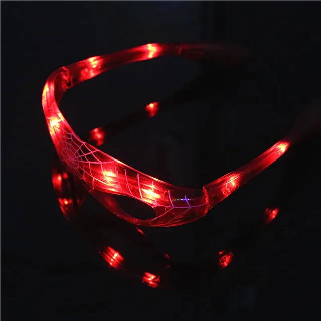 Disney Spiderman Glowing Glasses Marvel Anime Figure LED Flashing Glasses Sunglasses Cartoon Children's Party Toys Boys Gifts - https://sammyskfootball.com