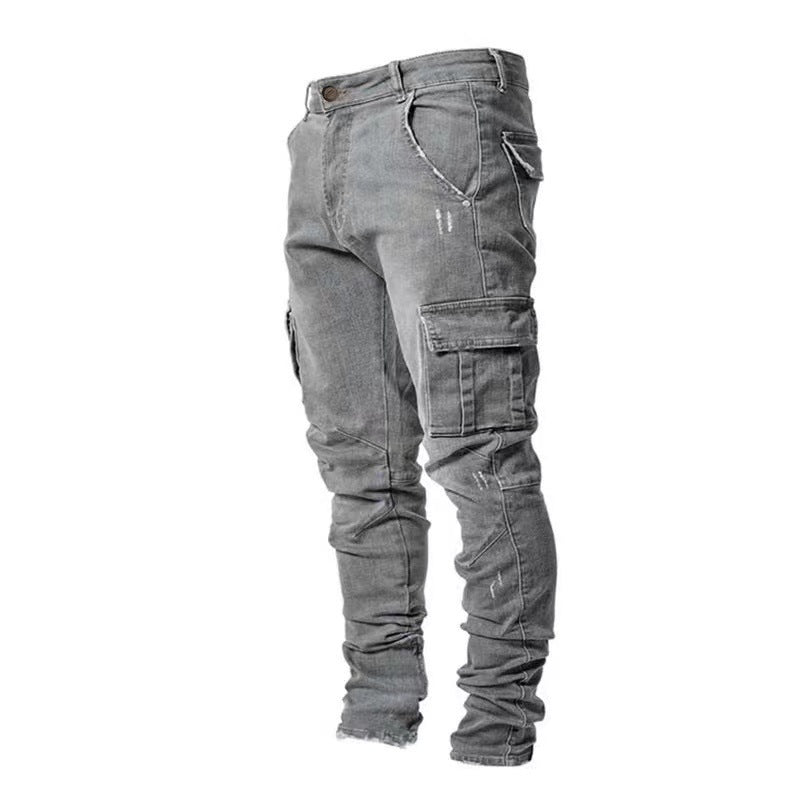 European and American Side Pocket Small Feet Skinny Jeans - https://sammyskfootball.com