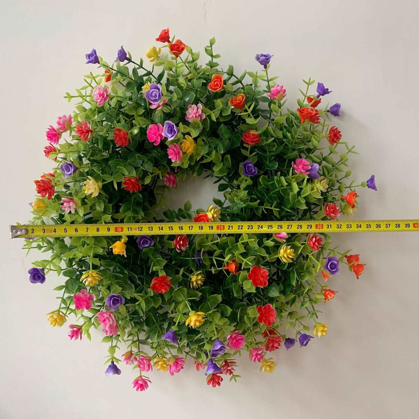 Farmhouse Colorful Cottage Wreath Spring Summer Wreath, Artificial Flowers Door Home Decor Design - https://sammyskfootball.com