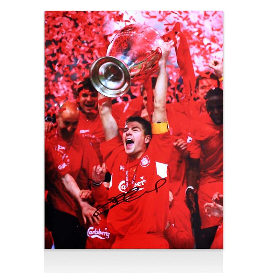 Football Memorabilia Liverpool FC Steven Gerrard Signed Photo: Champions League Winner - https://sammyskfootball.com