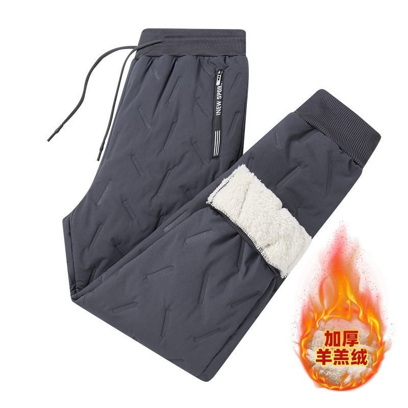 Sports suit Men's Winter fleece-lined Thickened Lamb Fleece Coat Winter Wear for Middle-aged and Elderly Dad's Warm Three-piece Set sammyskfootball