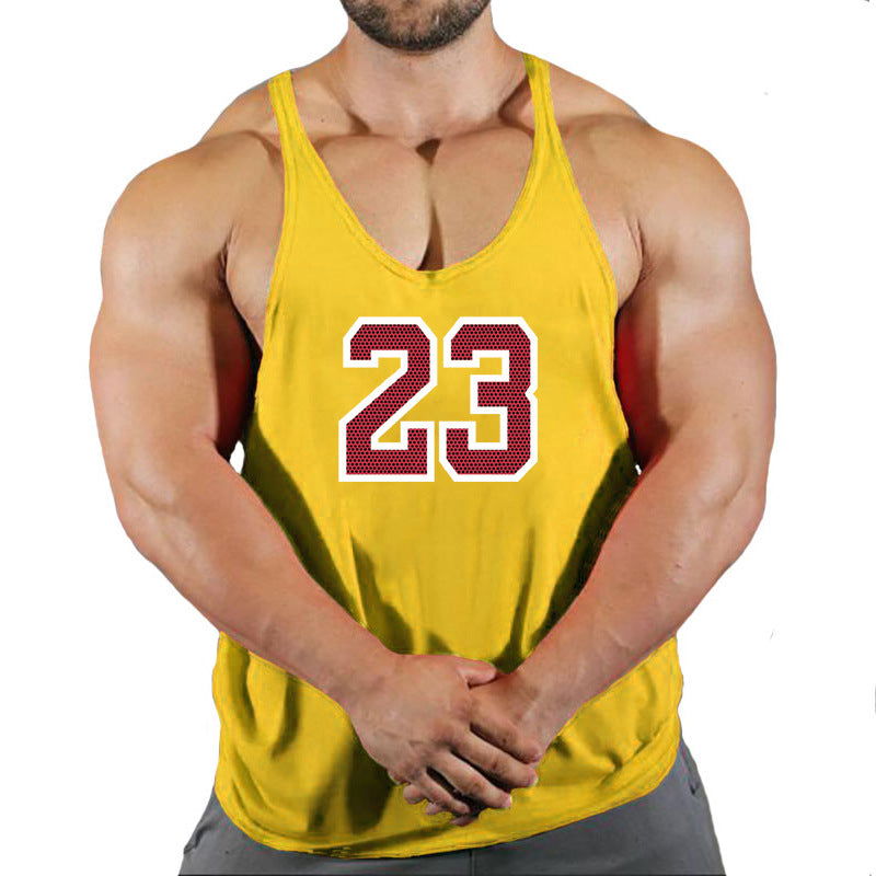 Sportswear vest men's round neck men's cotton vest loose shoulder sleeveless basketball suit - https://sammyskfootball.com