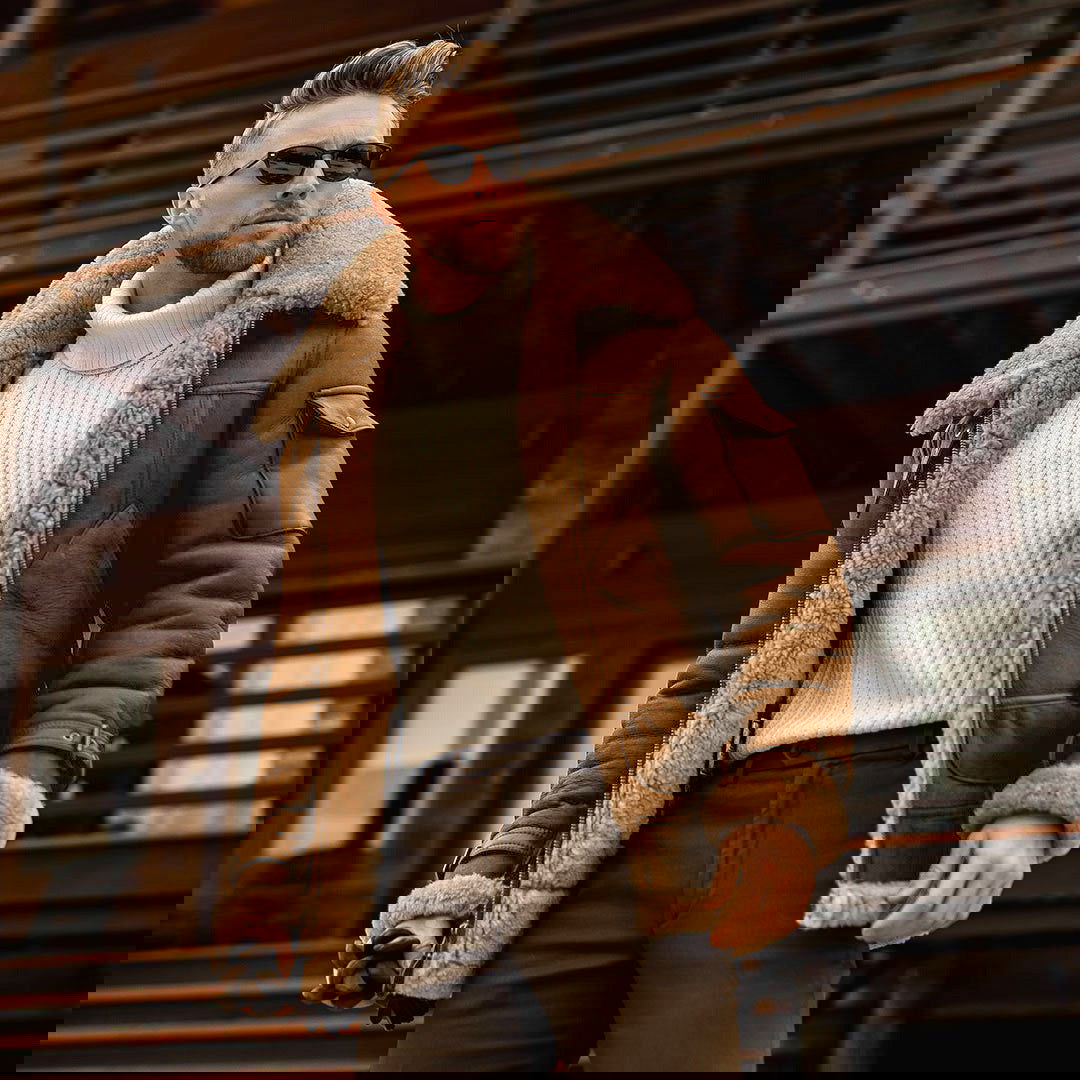 Warm winter men's fur one-piece jacket, thickened faux fur fur jacket - https://sammyskfootball.com