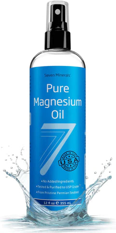 Magnesium Oil Spray Seven Minerals Pure (12 fl oz) - Long-Lasting Relief & Relaxation