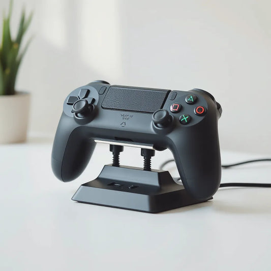 Dual controller charging stand with two controllers docked on a clean base