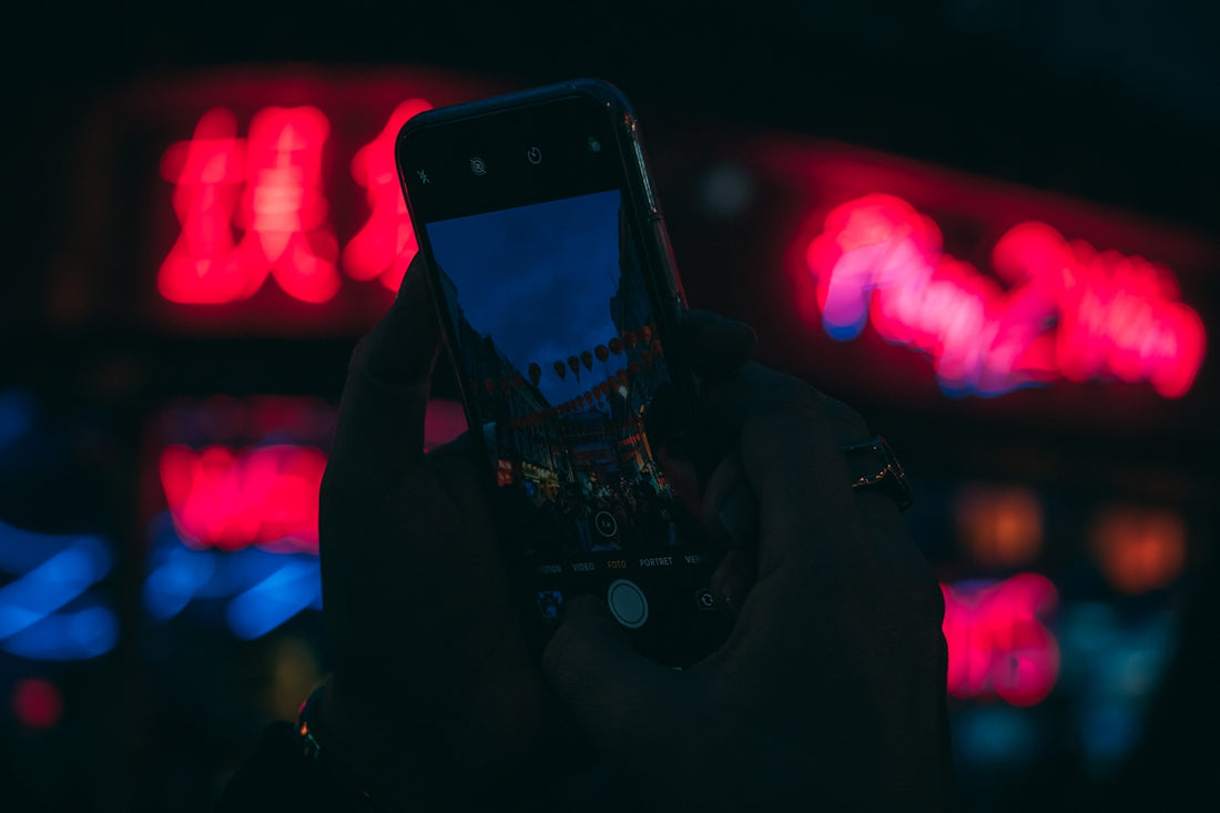 black Android smartphone with black case