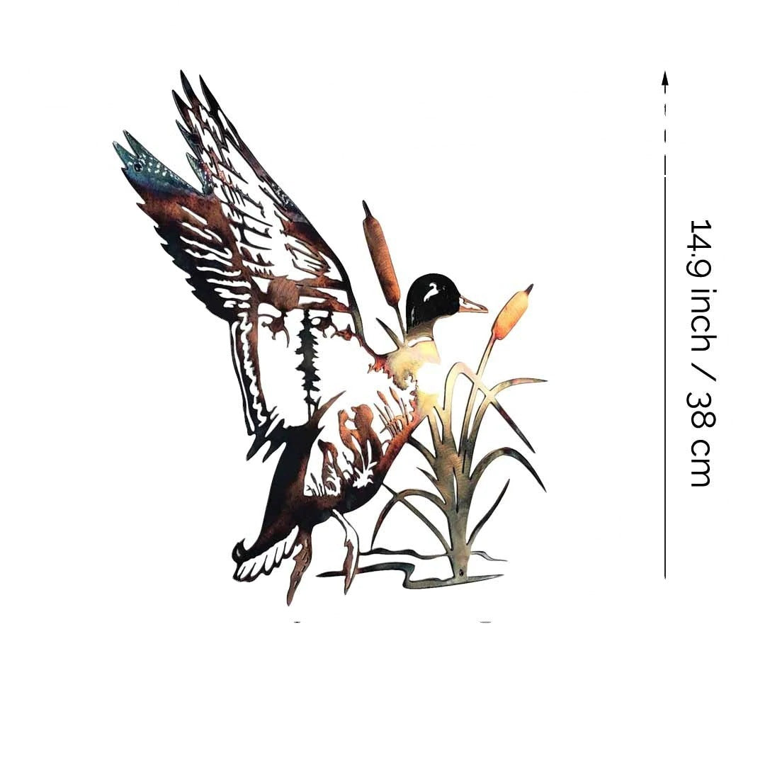 Mallard Duck Metal Wall Art – Alloy Animal Wall Decor | Rustic Iron Duck Wall Hanging | Wildlife Home Decor | 0.8mm Iron Craft https://sammyskfootball.com