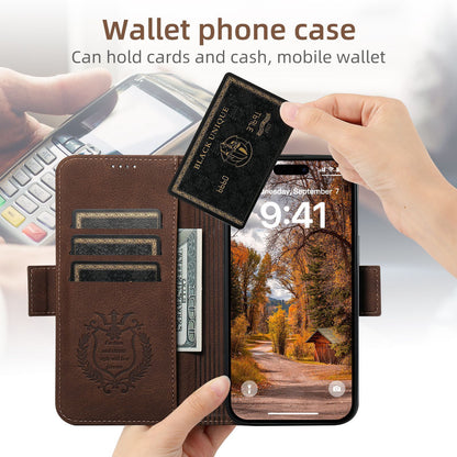 Applicable 16ProMax Flip Wireless Charging Card Holder Protective Leather Case