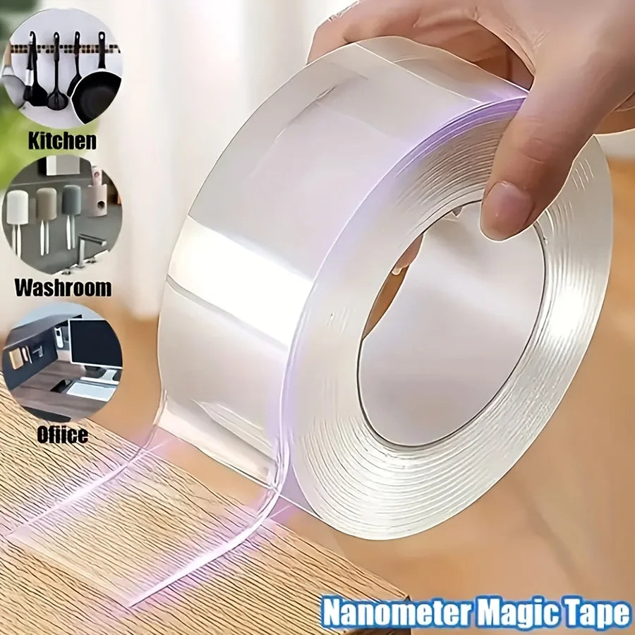 1-10M Double-sided Adhesive Nano Tape 20-50mm Width Reusable No Trace Waterproof Ultra-strong Tape Strip Clear Mounting Tape https://sammyskfootball.com