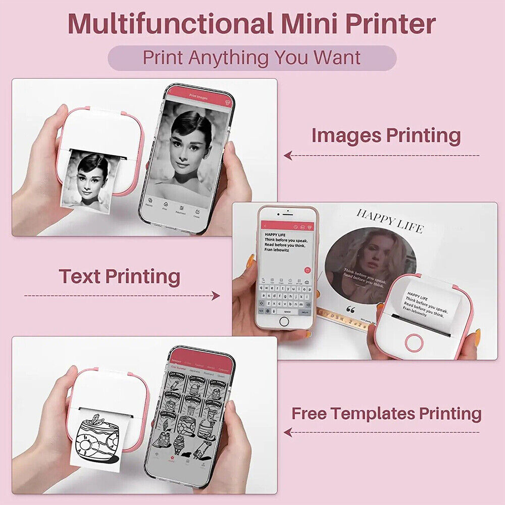 Portable Mini Thermal Label Printer Bluetooth Wireless Compatible Mini Label Printer