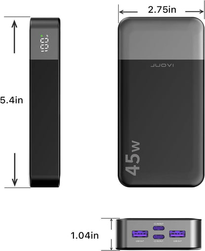 Portable Chargers Power Bank 20000mAh 45W Charging External Battery Backup For Cell Phone