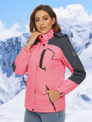 Women's Waterproof Ski Snow Jacket Winter Warm Fleece Lined Mountain Hiking Coat