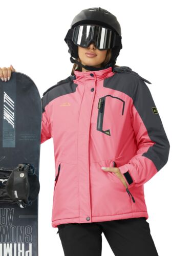 Women's Waterproof Ski Snow Jacket Winter Warm Fleece Lined Mountain Hiking Coat