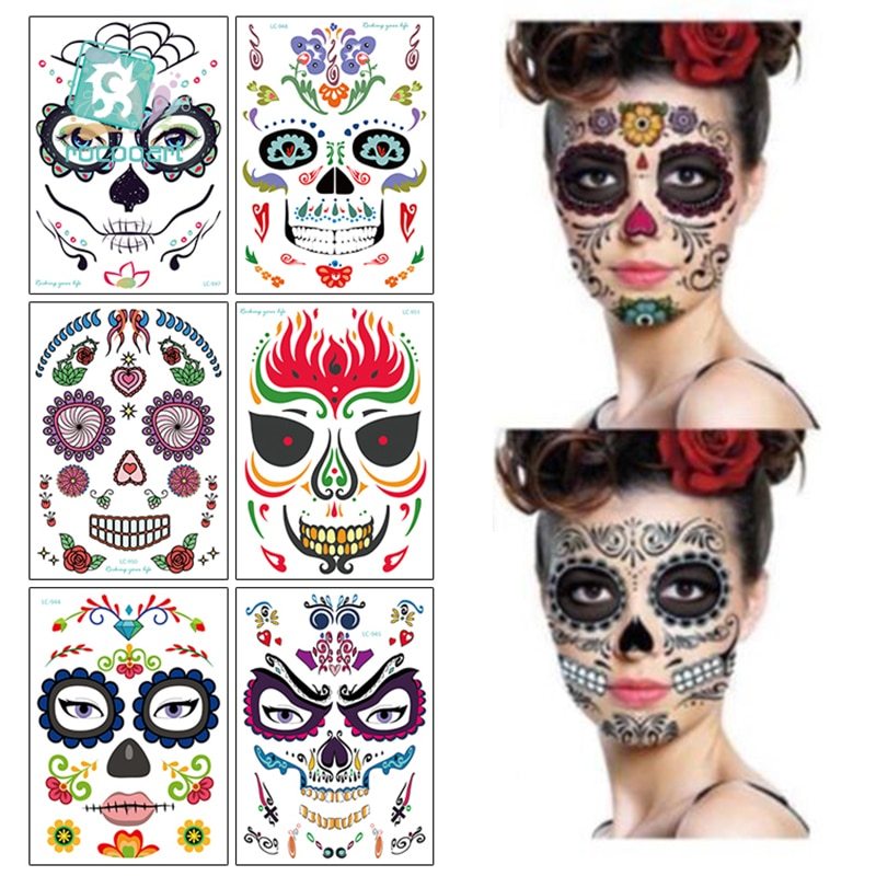 Halloween Face Tattoo Sticker – Temporary Transfer Tattoo | Scary Animal Design | Water Film Paper | Costume Makeup Accessory https://sammyskfootball.com