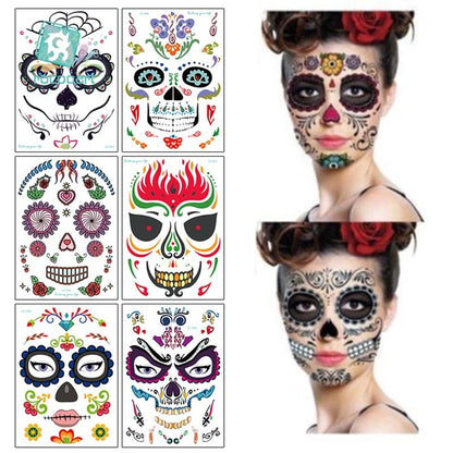 Halloween Face Tattoo Sticker – Temporary Transfer Tattoo | Scary Animal Design | Water Film Paper | Costume Makeup Accessory https://sammyskfootball.com