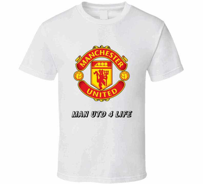 Manchester United Football Fans T-shirt Man Utd 4 Life T-Shirt for Die-hard Fans