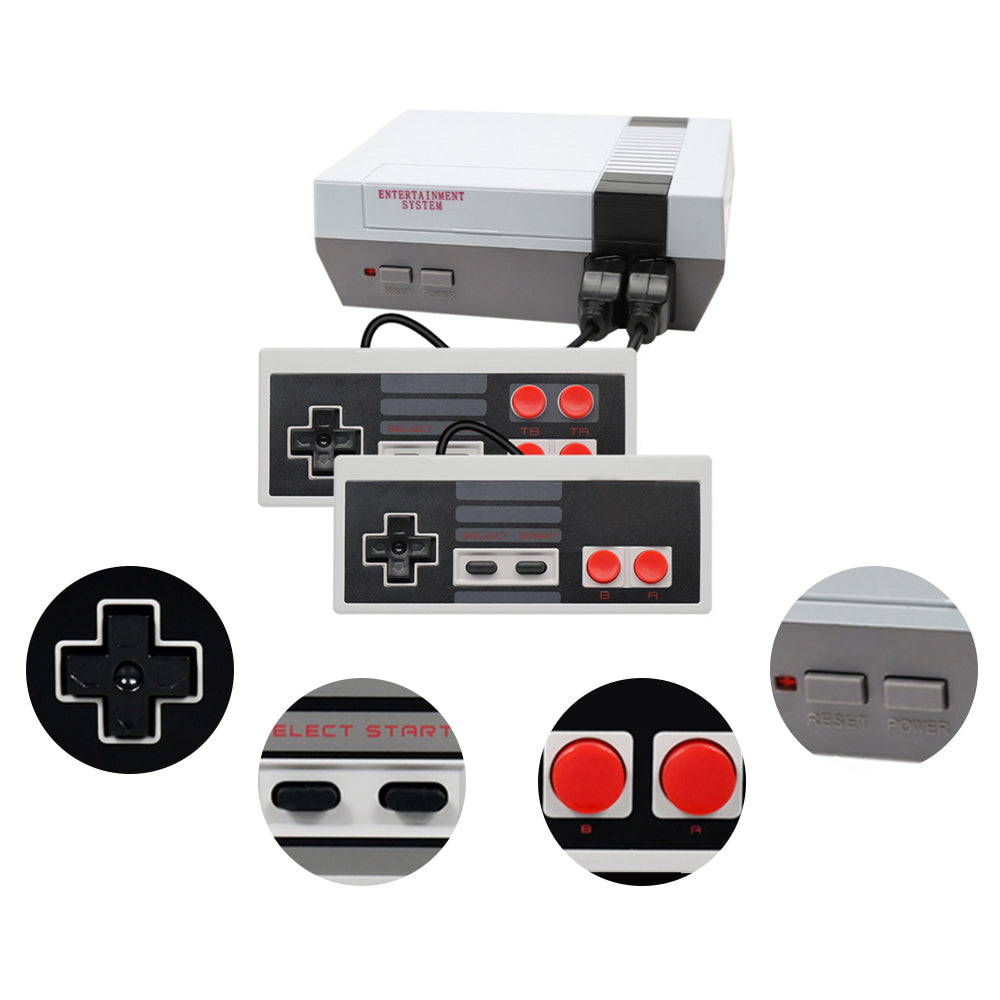 Mini retro game console with hundreds of built-in games. USB-powered for portability.