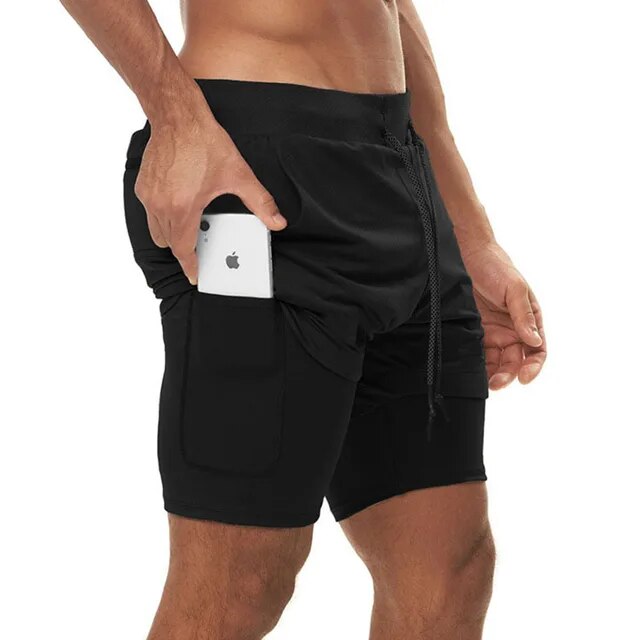 2 in 1 Quick Dry Breathable Active Gym Workout Shorts 2024 Running Men 2 In 1 Double-deck Quick Fitness Jogging Pants