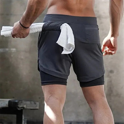 2 in 1 Quick Dry Breathable Active Gym Workout Shorts 2024 Running Men 2 In 1 Double-deck Quick Fitness Jogging Pants USAdrop