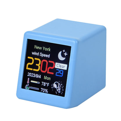 Smart Wi-Fi Enabled Desktop Digital Weather Clock - Type C Plugged-in