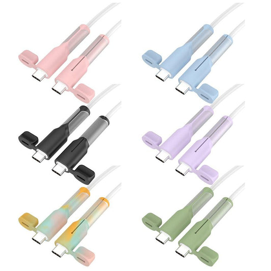 Silicone Anti-break Charging Cable Protective Cover With Dust Cap