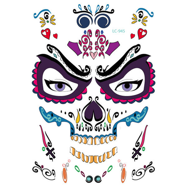 Halloween Face Tattoo Sticker – Temporary Transfer Tattoo | Scary Animal Design | Water Film Paper | Costume Makeup Accessory https://sammyskfootball.com