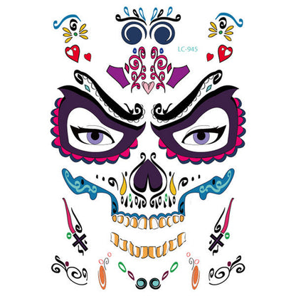 Halloween Face Tattoo Sticker – Temporary Transfer Tattoo | Scary Animal Design | Water Film Paper | Costume Makeup Accessory https://sammyskfootball.com