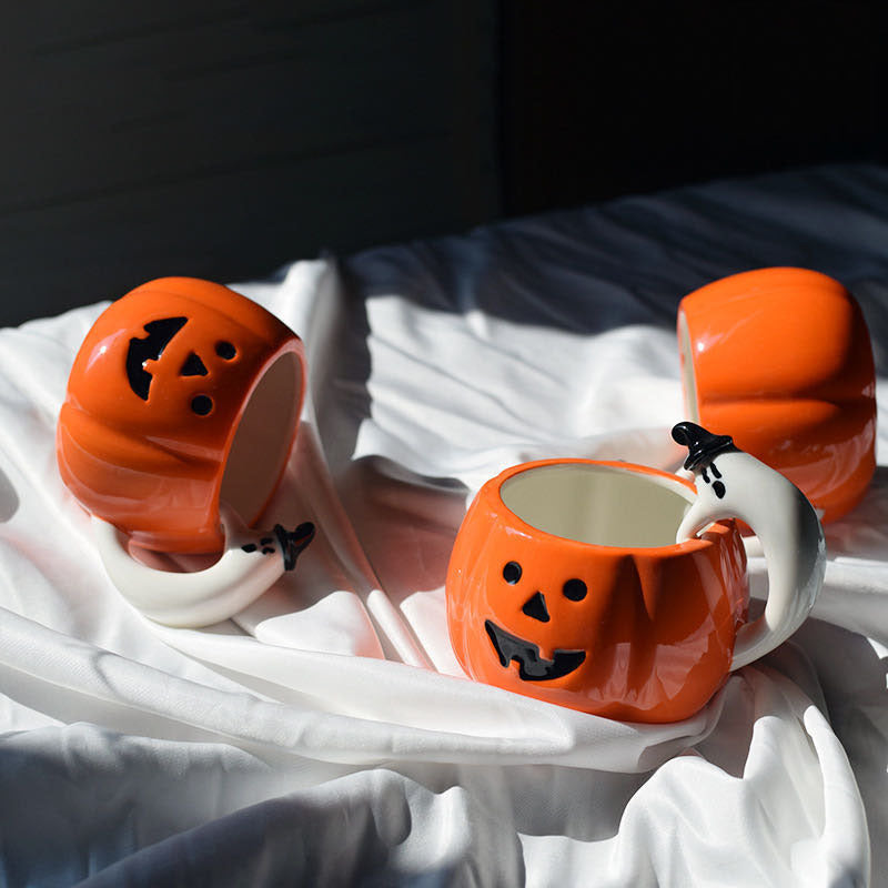 Cute Halloween Mugs – Halloween Pumpkin Mug, Spooky Season Coffee Cup, Witch & Bats Ceramic Mug, Fall Mug Decor https://sammyskfootball.com