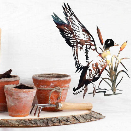 Mallard Duck Metal Wall Art – Alloy Animal Wall Decor | Rustic Iron Duck Wall Hanging | Wildlife Home Decor | 0.8mm Iron Craft https://sammyskfootball.com