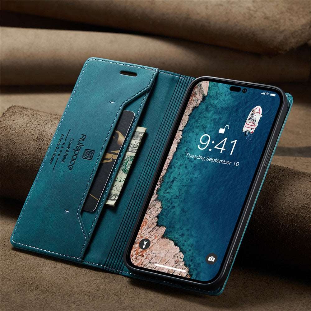Phone Case For iPhone 15 14 13 12 11 Pro Max Case Leather Magnetic Flip Cover For iPhone 6 6s 7 8 Plus XS XR SE 2020 13 Mini Phone Case