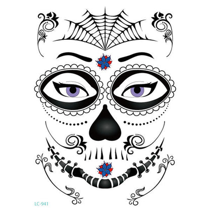 Halloween Face Tattoo Sticker – Temporary Transfer Tattoo | Scary Animal Design | Water Film Paper | Costume Makeup Accessory https://sammyskfootball.com