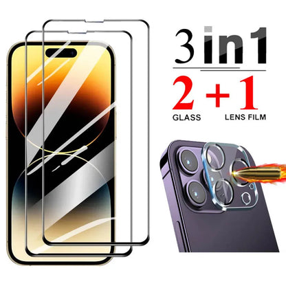 Tempered Glass Screen Protector for iphone 15 16 iPhone 14 pro Protector iphone 13 12 Pro max Camera protectors iphone 16 pro Glass Film iphone 15 pro glass protector For apple iphone 14 pro max accessories - https://sammyskfootball.com