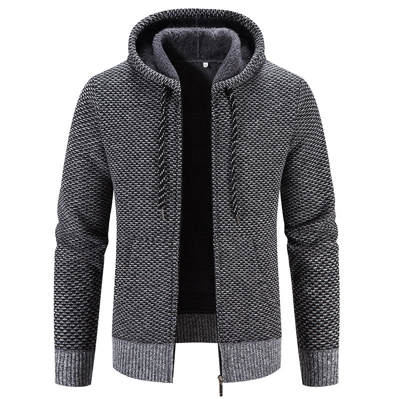 Warm Plush Zippered Winter Coat: Casual Hooded Comfortable & Stylish - https://sammyskfootball.com