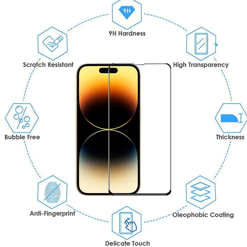 Tempered Glass Screen Protector for iphone 15 16 iPhone 14 pro Protector iphone 13 12 Pro max Camera protectors iphone 16 pro Glass Film iphone 15 pro glass protector For apple iphone 14 pro max accessories - https://sammyskfootball.com