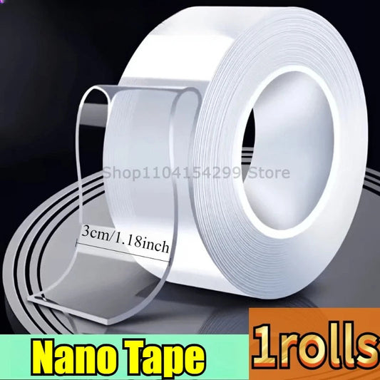 1-10M Double-sided Adhesive Nano Tape 20-50mm Width Reusable No Trace Waterproof Ultra-strong Tape Strip Clear Mounting Tape https://sammyskfootball.com