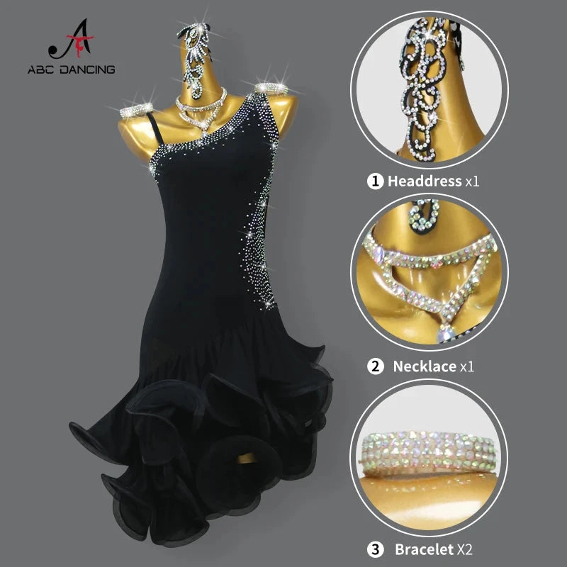 Latin Dance Suit Line Wear Tops Women Female Clothing Competition Dress Ball Girls Skirts Samba Practice Prom Costume Customized https://sammyskfootball.com