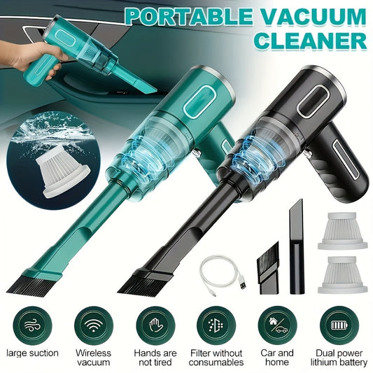 Cordless Handheld Vacuum Cleaner: Powerful Cyclone Suction for Home, Car & Office (Rechargeable)