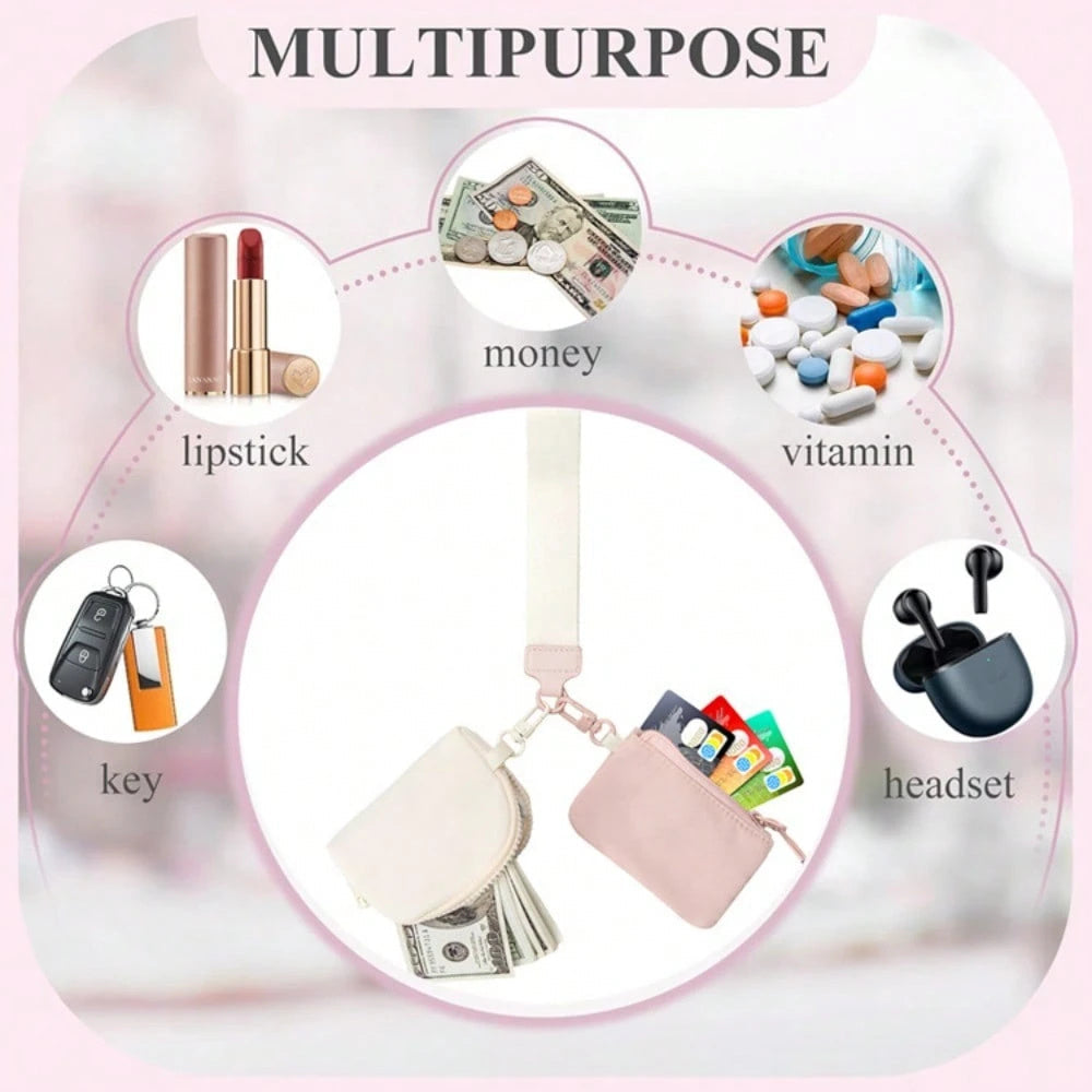 Keychain Wallet Wristlet Wallets For Women Men Mini Zip Dual Pouch Wristlet https://sammyskfootball.com