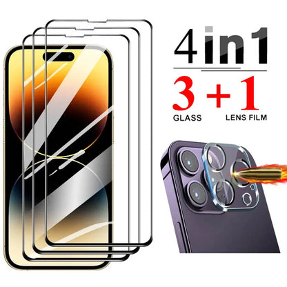 Tempered Glass Screen Protector for iphone 15 16 iPhone 14 pro Protector iphone 13 12 Pro max Camera protectors iphone 16 pro Glass Film iphone 15 pro glass protector For apple iphone 14 pro max accessories - https://sammyskfootball.com