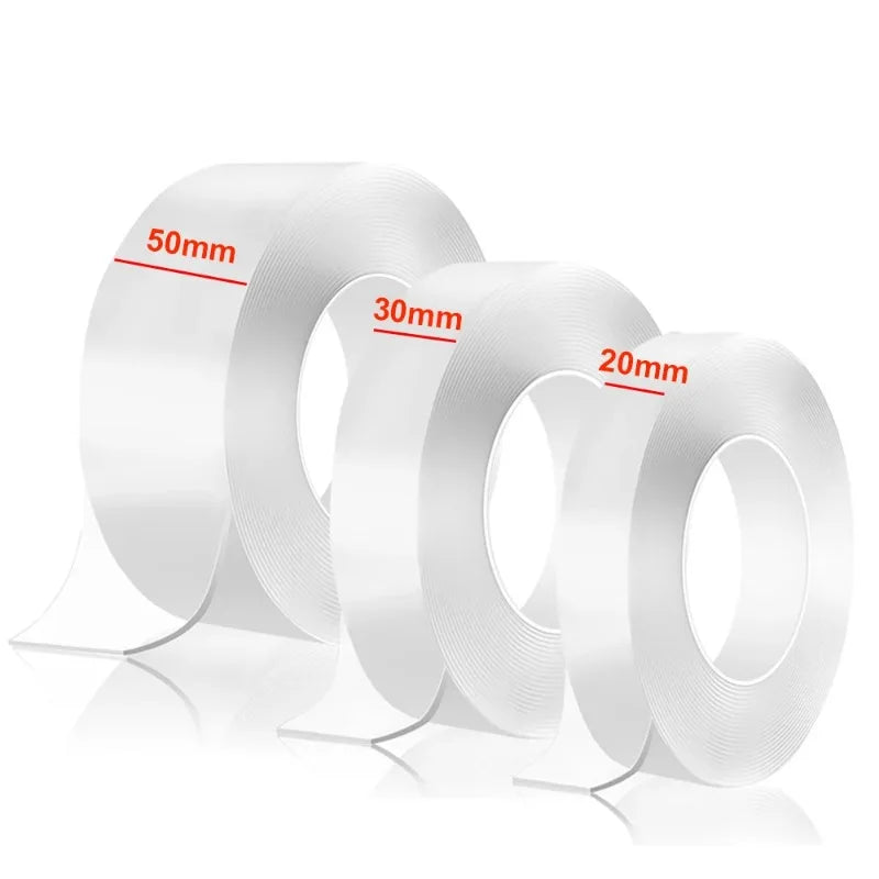1-10M Double-sided Adhesive Nano Tape 20-50mm Width Reusable No Trace Waterproof Ultra-strong Tape Strip Clear Mounting Tape https://sammyskfootball.com