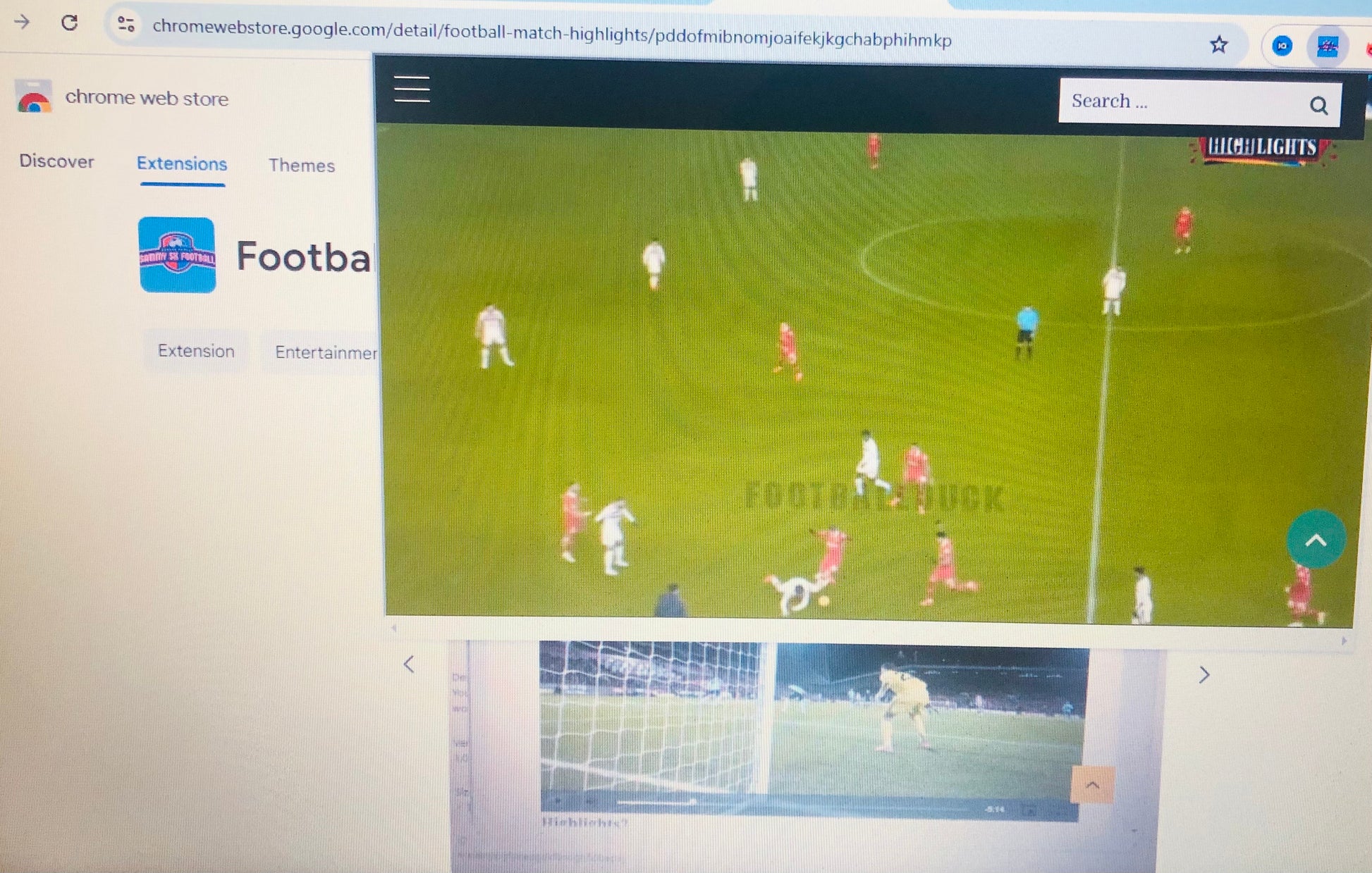 Football Match Highlights and Analysis Hub Chrome Extension