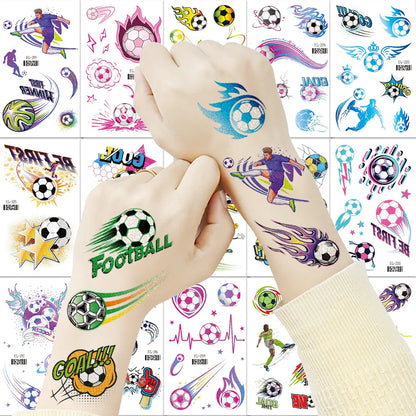 Glitter Soccer Temporary Tattoos for Sports Football Fan Parties