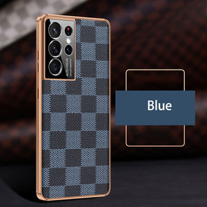Leather Electroplated TPU Shell Cell Phone Case - https://sammyskfootball.com