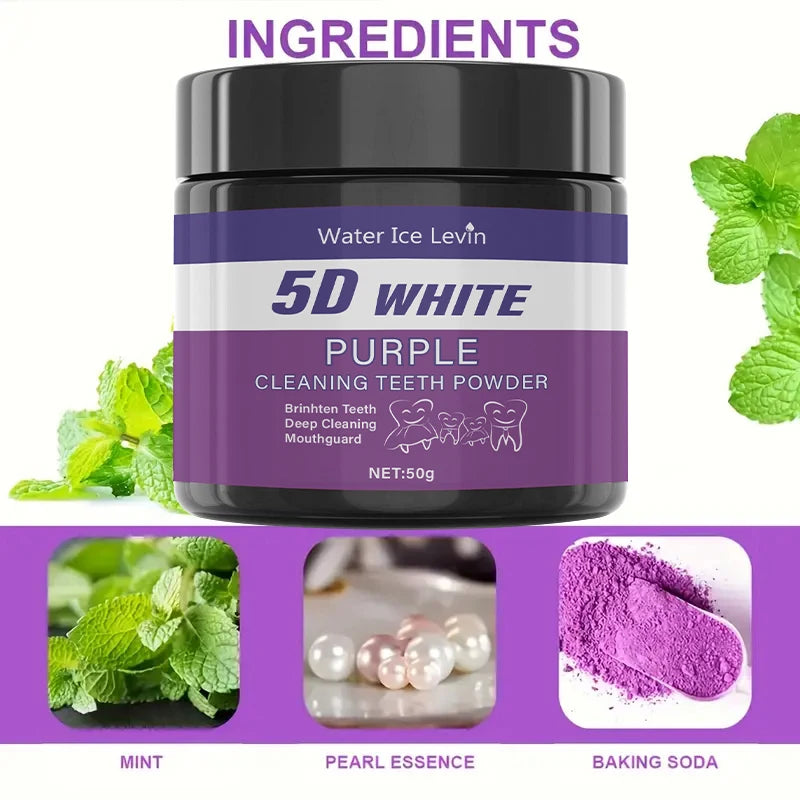 Purple Teeth Cleaning Powder - No Sulfuric Acid, Deep Cleansing and Polishing, Whitens Teeth Within 5 Days, Portable Daily Use and Travel https://sammyskfootball.com