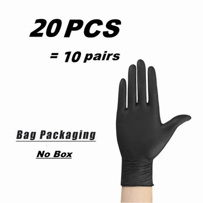10/20/50/100PCS Black Nitrile Disposable Gloves for Work Latex Free Home Cleaning Glove Textured Mechanic Tattoo Hair Dye Beauty Shop1104634566 Store