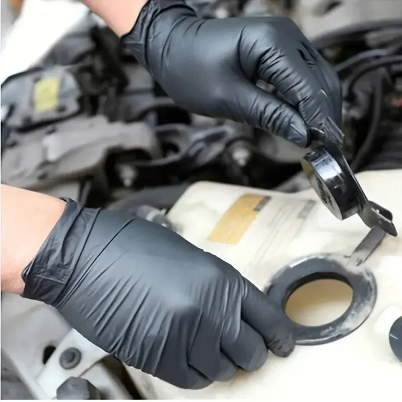 10/20/50/100PCS Black Nitrile Disposable Gloves for Work Latex Free Home Cleaning Glove Textured Mechanic Tattoo Hair Dye Beauty Shop1104634566 Store