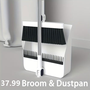 Temu Multi-Surface Rotatable Broom and Dustpan Set with Long Ergonomic Handle - Indoor/Outdoor Easy-Sweep Cleaning Kit with Debris-Comb - https://sammyskfootball.com